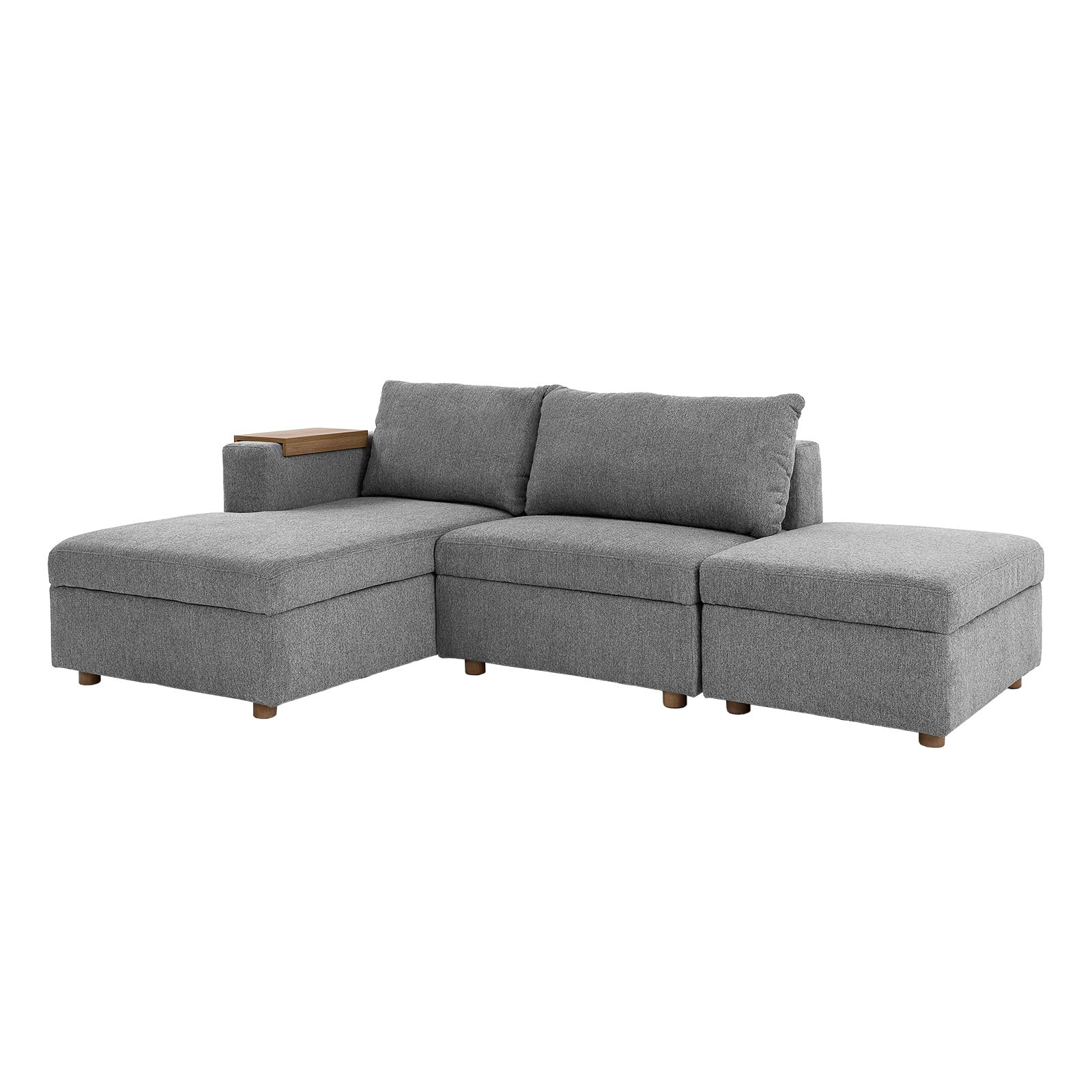 Amazon｜LOWYA ロウヤ ソファ 収納付き サイドテーブル付き カウチ